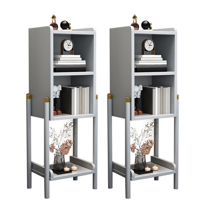 4 ripiani tavolino notturno in legno massiccio moderno con gambe, 43,1 "di altezza