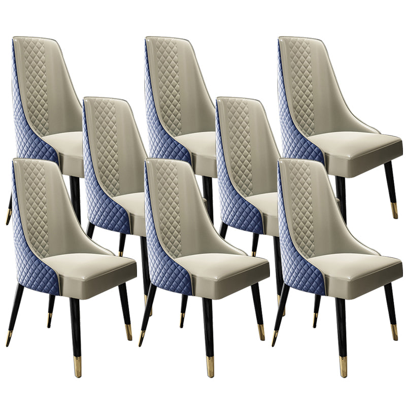 Faux lederen keuken eetstoel glamoureuze eetkamerstoel met houten benen