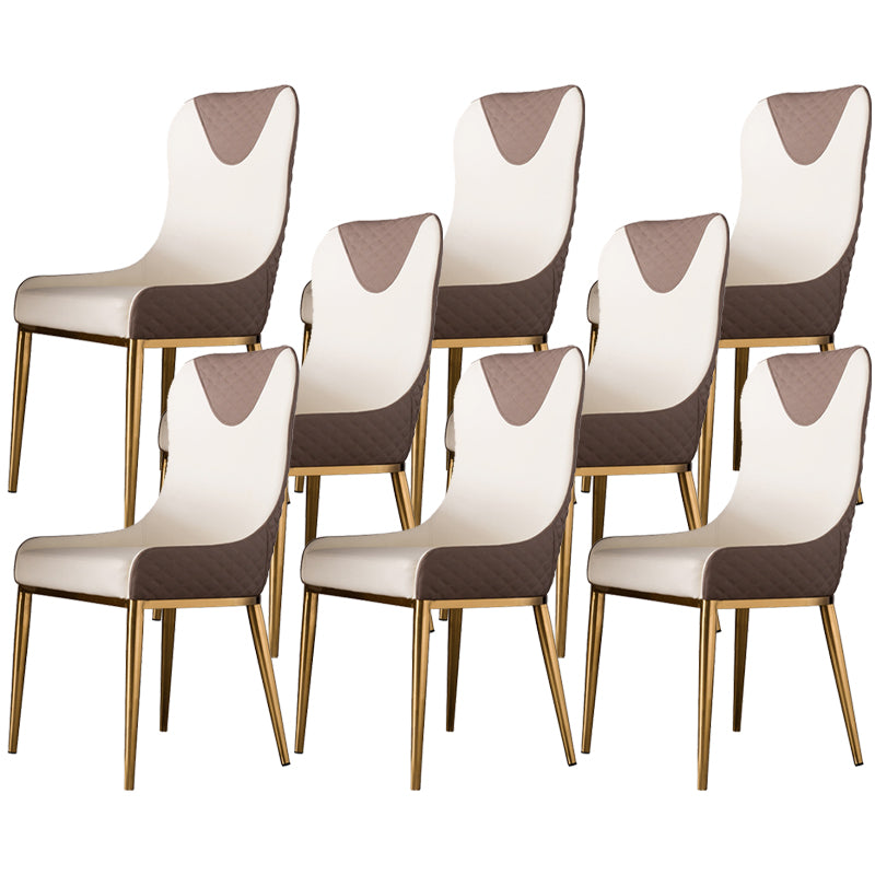 Faux Leder Küche Essstuhl glamourpolsterte Esstuhl mit Metallbeinen