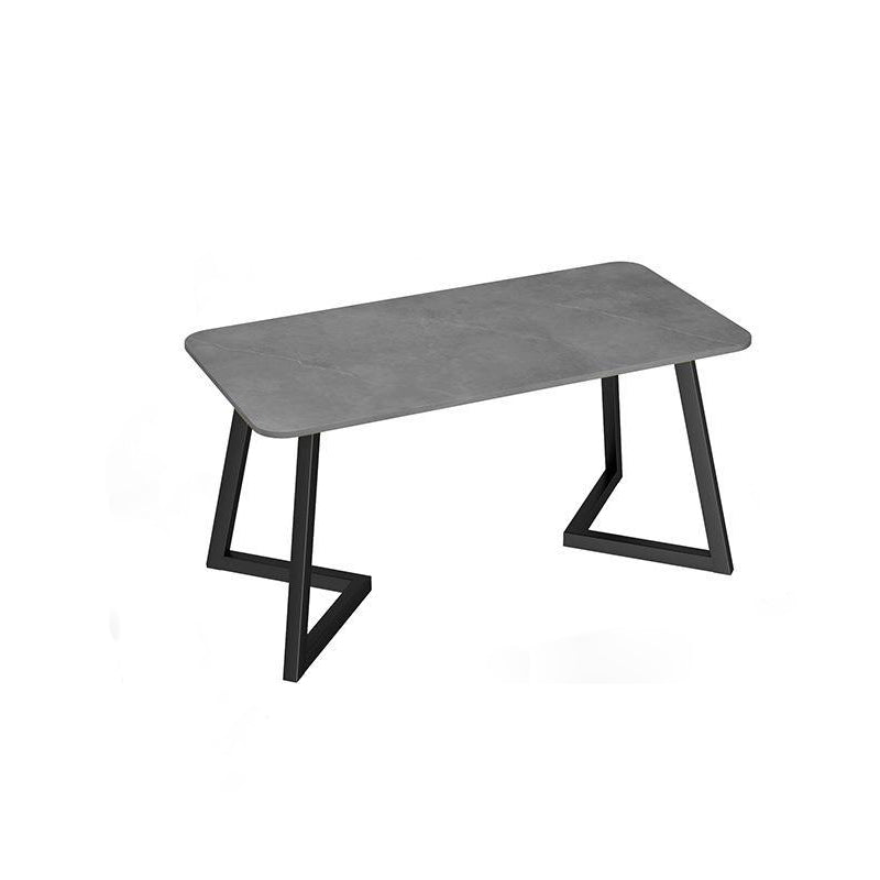 Contemporary Marble Writing Desk Office Desk with Metal Legs Black Gray Clearhalo 'furn' 'furn_office_desk' 'Furniture' 'Office Desks' 'Office Furniture' 'office_desk' 6231456