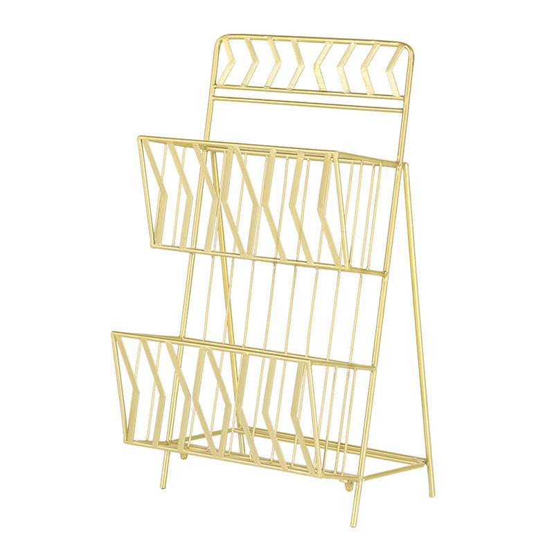 Contemporary Bookshelf Metal Vertical Shelf Bookcase for Living Room Gold Clearhalo 'Bookcases' 'furn' 'furn_bookcases' 'Furniture' 'Office Furniture' 6232508