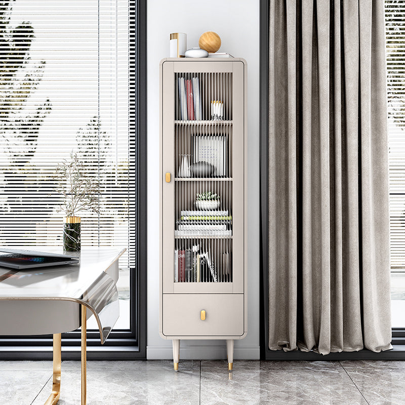 Modern Engineered Wood Bookcase Standard Closed Back Bookshelf with Doors