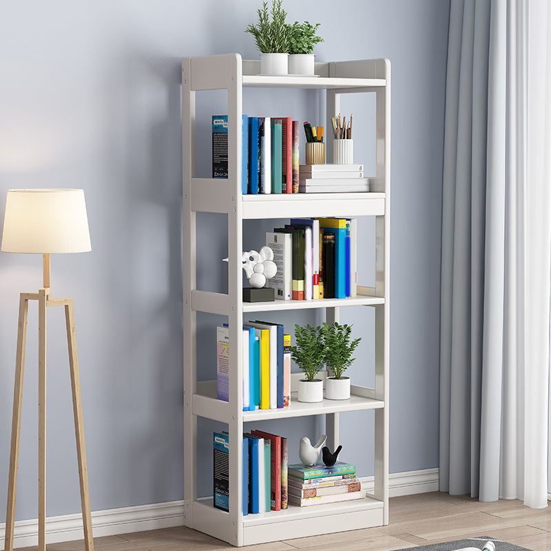 Modern Standard Bookshelf Wooden Open Back Bookcase with Rectangular Shelves 25.2"L x 11.8"W x 63"H White Clearhalo 'Bookcases' 'furn' 'furn_bookcases' 'Furniture' 'Office Furniture' 6232667