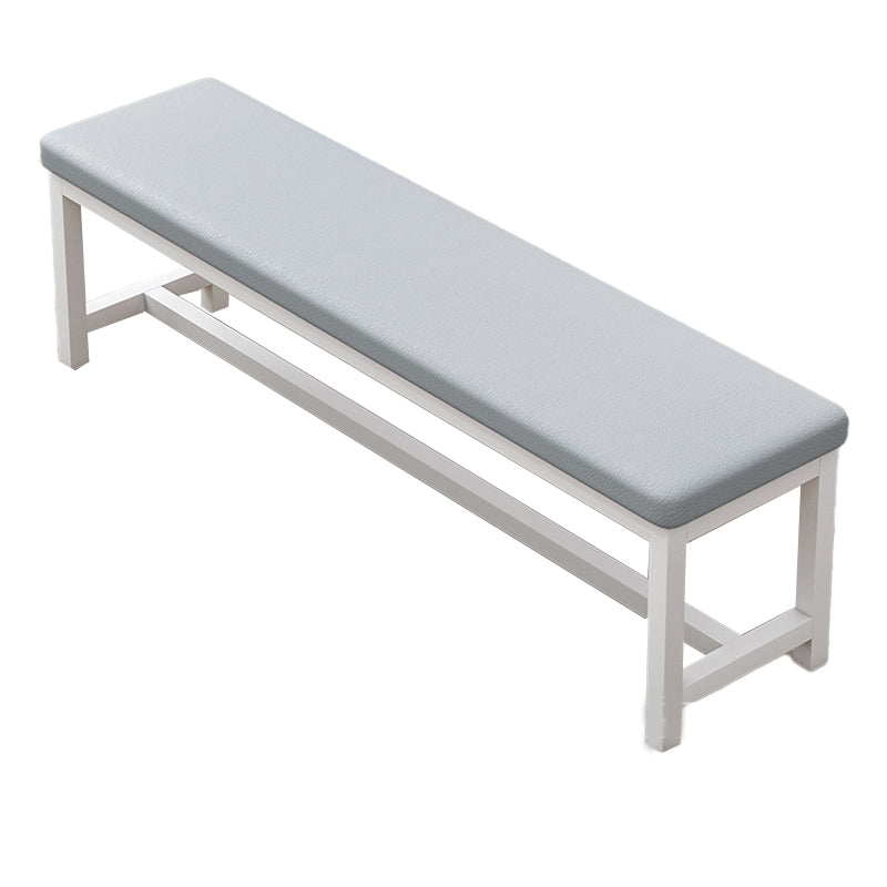 Contemporary Upholstered Bench Rectangle 14"Wide Bench with Shelves 55"L x 14"W x 20"H Gray Clearhalo 'Benches' 'Chairs & Seating' 'furn' 'furn_benches' 'Furniture' 'Living Room Furniture' 6232844
