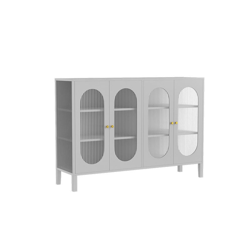 Industrial Curio Cabinet Metal Glass Doors Display Cabinet for Living Room White Clearhalo 'Display & China Cabinets' 'display_china_cabinets' 'furn' 'furn_display_china_cabinets' 'Furniture' 'Kitchen & Dining Furniture' 6235379