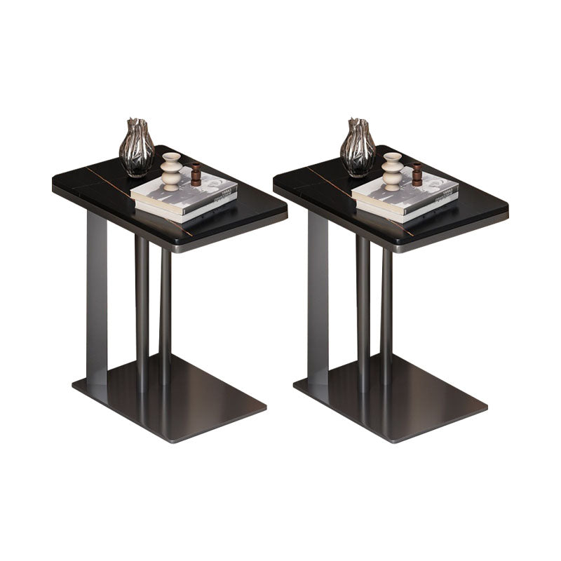 Mesa de tobogán de la parte superior de la pizarra contemporánea Metal C de metal C, 21.7 "de alto