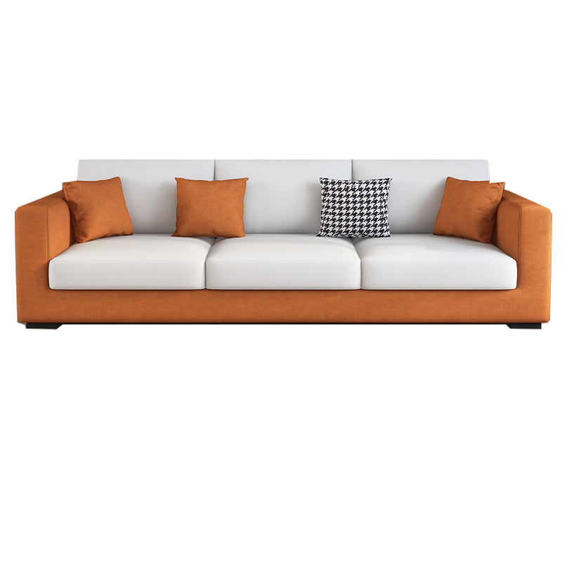 Modern 33,46 "H Faux Leder 3-Sitzer-Quadratarmsofa für Wohnzimmer