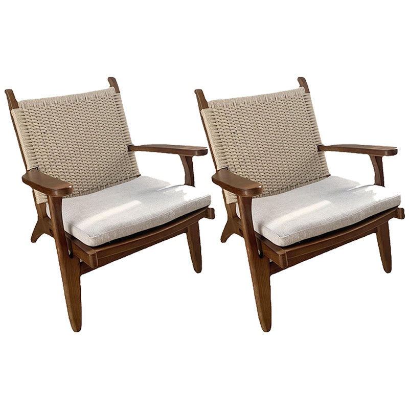 Los brazos incluyen la madera cuadrada de los brazos cuadrados de la silla de acento de la parte posterior tejida, 30.70 "W