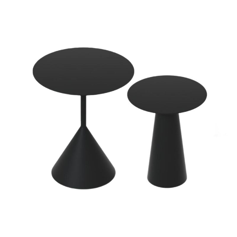 Tavolino in metallo in metallo in metallo nero/nero piedistallo