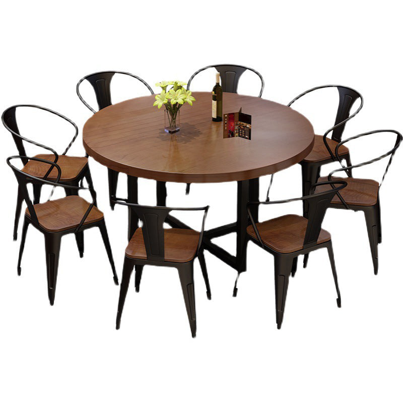 1/2/4/9 Pieces Modern Dining Set Solid Wood Round Table with Wooden Chairs 9 Pieces: Table, 8 Chairs Clearhalo 'Dining Room Sets' 'Dining Tables & Seating' 'dining_room_set' 'furn' 'furn_dining_room_set' 'Furniture' 'Kitchen & Dining Furniture' 6239746