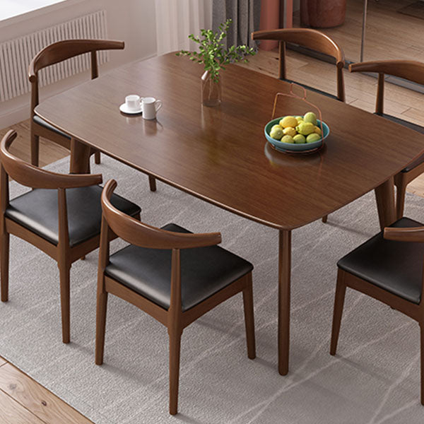 Ensemble de table à manger traditionnelle 1/2/5/7 PCS Table à manger en bois massif et chaises à cornes de vache