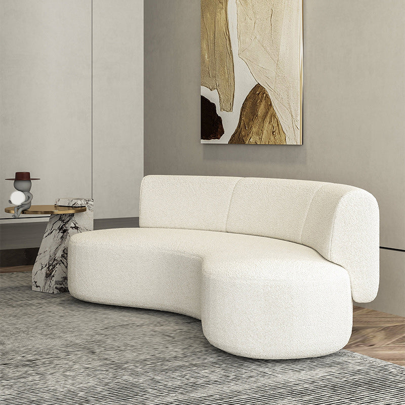 Zeitgenössischer 27,5 "H -Wollsofa mit armlosen und engen Rücken für Wohnzimmer gebogen