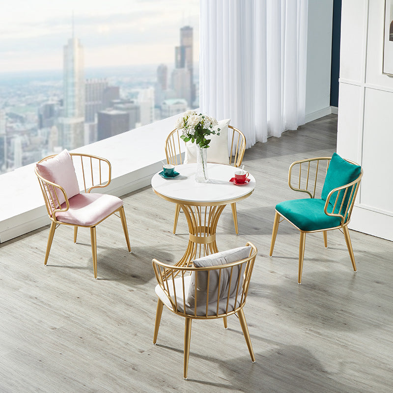 Ensemble de table à manger ronde en pierre pour la maison 1/3/4/5 pièces Modern Dinette Set