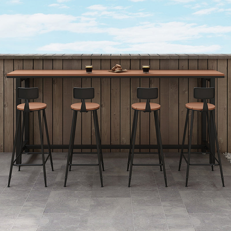 Modern 41.3"H Bar Table Rectangular Wooden Top Table for Bar