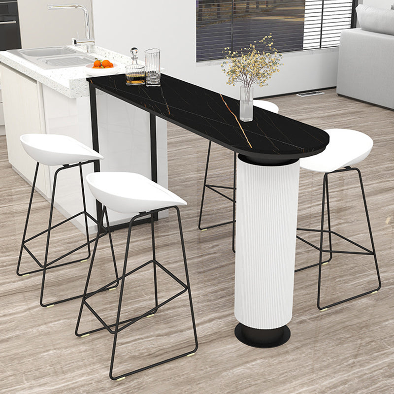 Specialty Bar Table Bar Height Contemporary Pub Table for Indoor 78.7"L x 15.7"W x 41.3"H Black Without Chairs Clearhalo 'Bar Furniture' 'Bar Tables' 'bar_tables' 'furn' 'furn_bar_tables' 'Furniture' 'Kitchen & Dining Furniture' 6247305