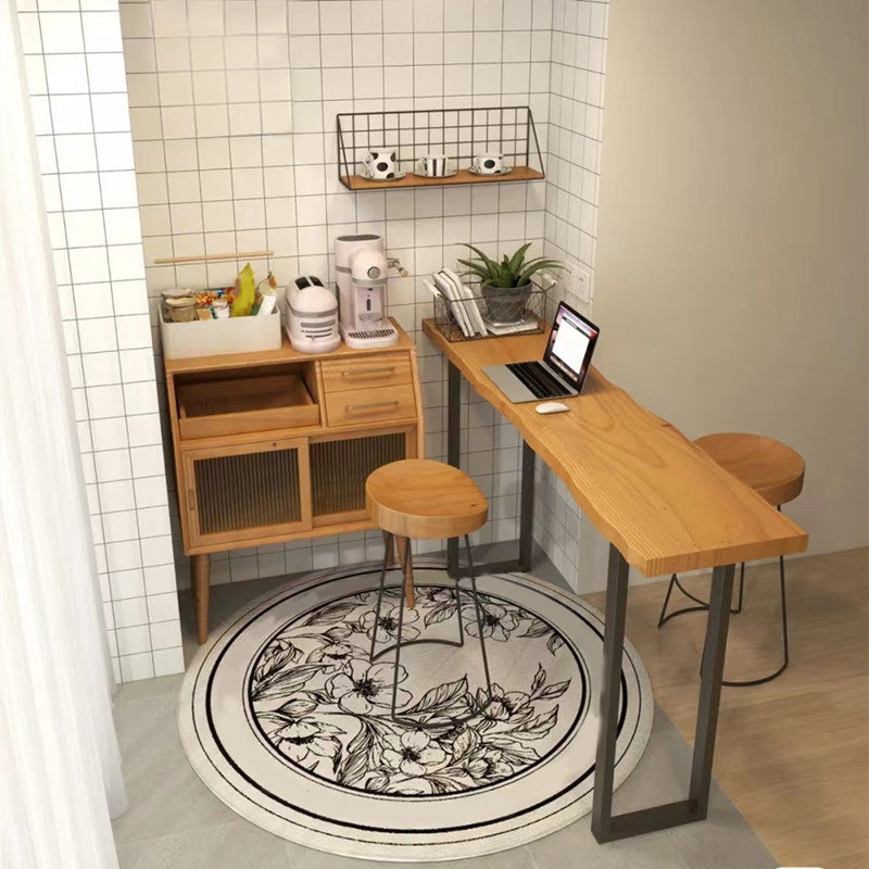 Tavolo da bar di base in metallo industriale tavolo da pub in legno solido nero per uso del patio