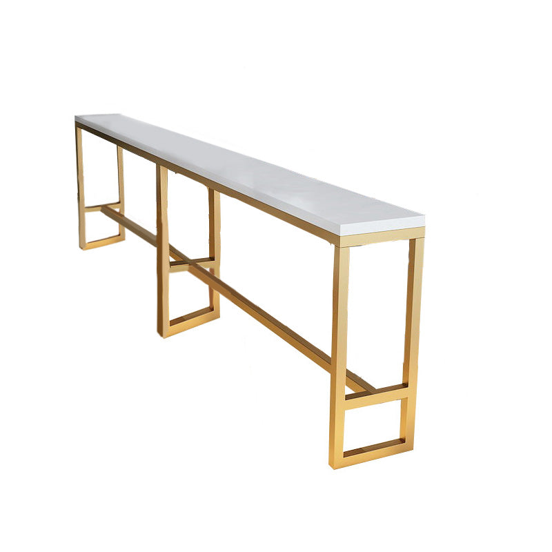 Glam Pub Height Dining Table Solid Wood Top Pub Table for Living Room