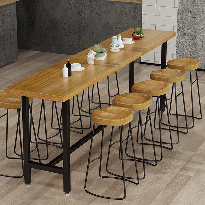 Industrial Rectangle Counter Table Wooden Counter Table for Restaurant 78.7"L x 23.6"W x 41.3"H Without Chairs Clearhalo 'Bar Furniture' 'Bar Tables' 'bar_tables' 'furn' 'furn_bar_tables' 'Furniture' 'Kitchen & Dining Furniture' 6247874