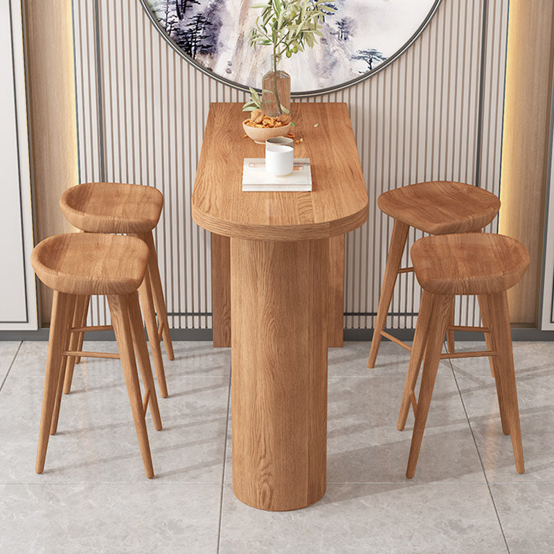 Contatore moderno per bar in legno Tabella a forma libera da bar per uso domestico