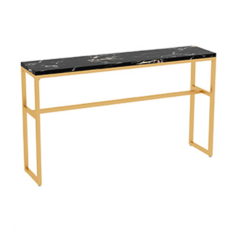 Glam Style Faux Marble Bar Counter Table Rectangle Bar Counter Table for Kitchen Black Without Chairs Clearhalo 'Bar Furniture' 'Bar Tables' 'bar_tables' 'furn' 'furn_bar_tables' 'Furniture' 'Kitchen & Dining Furniture' 6248093