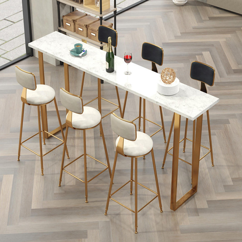 Glam Faux Marmor Bar Counter Tisch Rechteck Barzähler für Küche