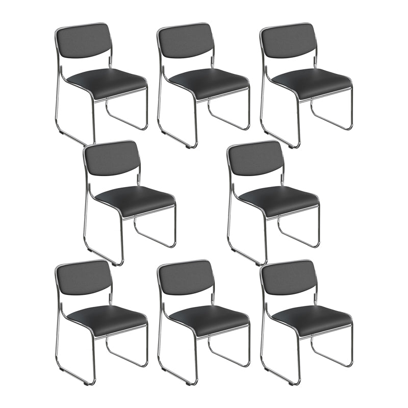 20" Wide Contemporary Desk Chair Black Armless Leather Office Chair 8 Piece Set Clearhalo 'furn' 'furn_office_chair' 'Furniture' 'Office Chairs' 'Office Furniture' 'office_chair' 6248162