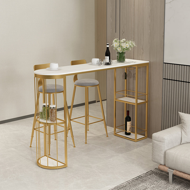 Tavolo da bar ovale glam e sgabelli 1/2/3 pezzi da bar tavolo da pub