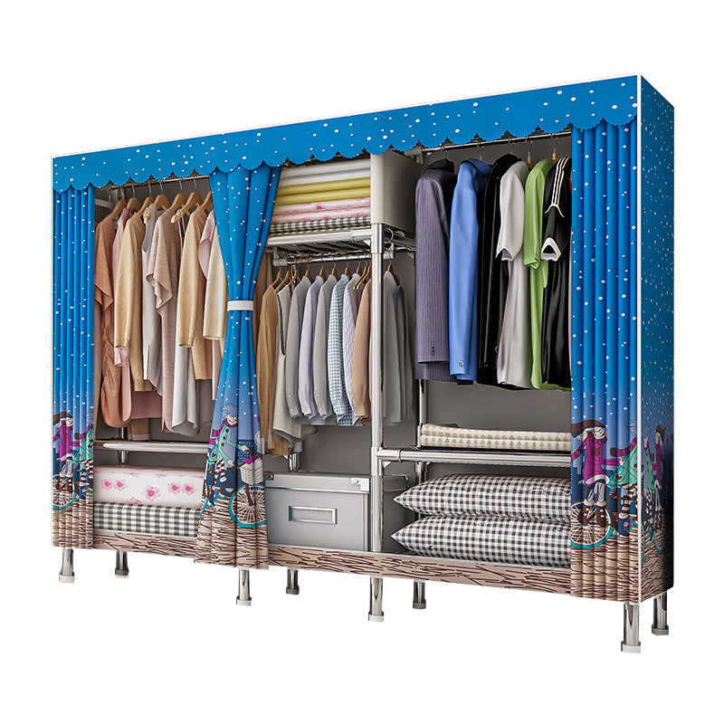 Armoire de garde-robe contemporaine avec étagères Closet de garde-robe en acier pour chambre à coucher