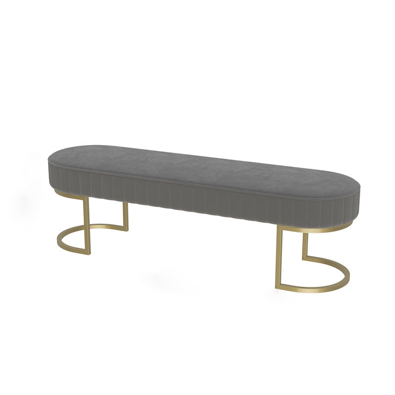 15.6-inch Width Modern Seating Bench Cushioned Metal Solid Color Bench 55"L x 16"W x 18"H Grey Clearhalo 'Benches' 'Chairs & Seating' 'furn' 'furn_benches' 'Furniture' 'Living Room Furniture' 6250206