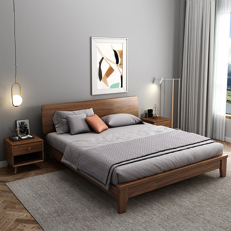 Traditional Headboard Standard Bed Solid Wood Bed with Custom Legs Panel Bed & Mattress Clearhalo 'Bedroom Furniture' 'Beds' 'furn' 'furn_beds' 'Furniture' 6253342