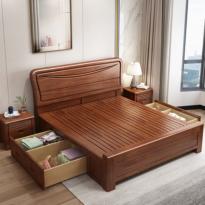 Traditional Headboard Standard Bed Adjustable Height Bed with Legs