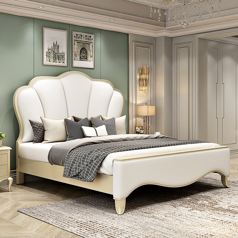 Traditional Upholstered Headboard Standard Bed Mattress Included with Legs