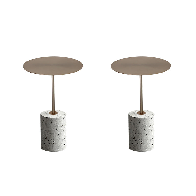 Mid-Century End Table Pedestal Round Sofa Metal Accent Side Table