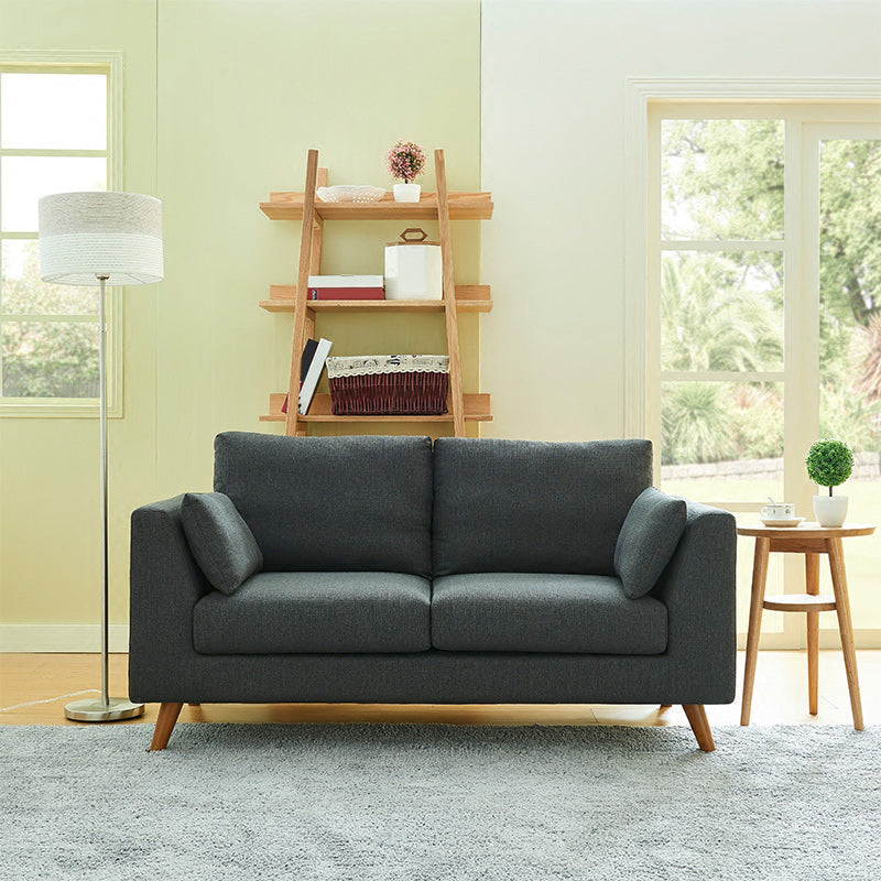 Contemporary 32.67" H Cotton Blend Square Arm Sofa for Living Room