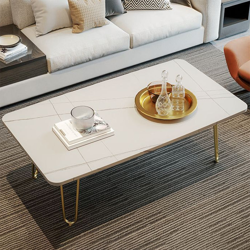 Glam Cocktail Tabelle 4 Beine Schiefer rechteckig einzelner Couchtisch