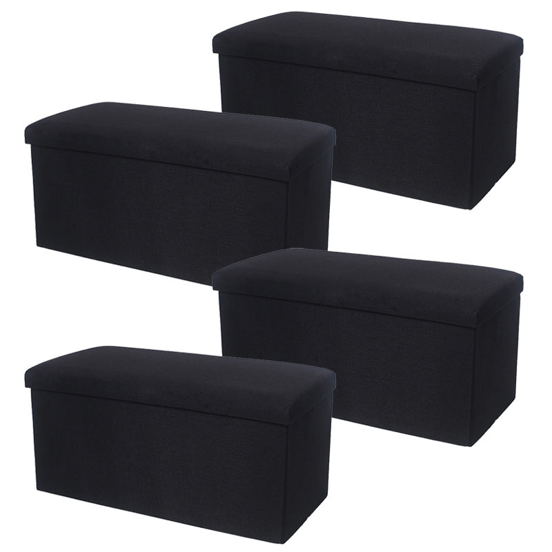 Modern Tear Resistant Cotton Cube Solid Color Square Cube for Drawing Room Black 4 Piece Set Clearhalo 'furn' 'furn_ottomans_poufs' 'Furniture' 'Living Room Furniture' 'Ottomans & Poufs' 'ottomans_poufs' 6255210