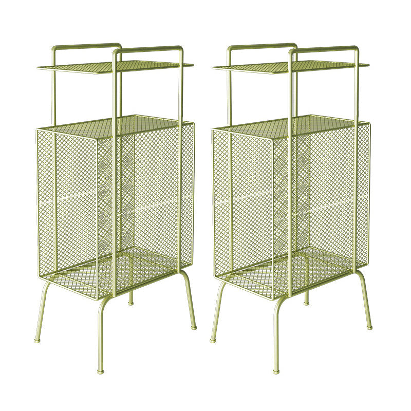 Contemporary Iron Nightstand Open Storage Night Table with 3 Shelves ,27.6" Tall