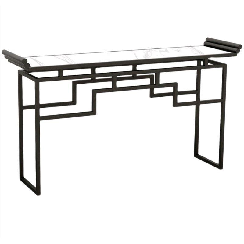 Mesa de mármol de 31.5 "de altura Mesa de acento de 1 estante para la consola para Hall