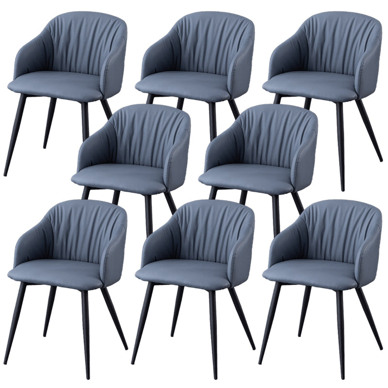 Industriële faux lederen eetkamerstoel gestoffeerde tankstoel met metalen benen