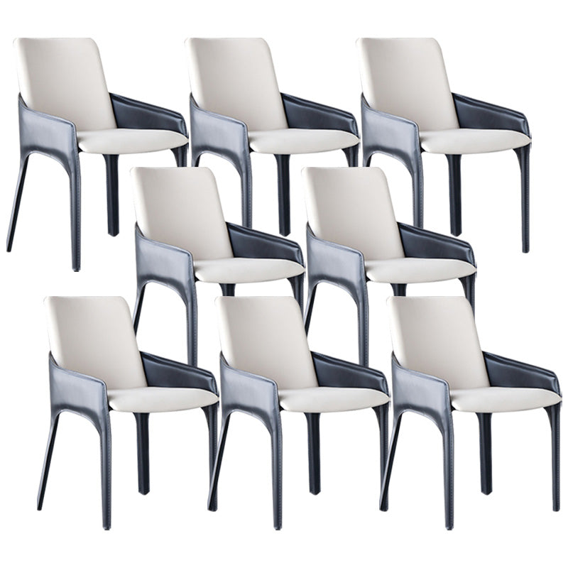 Eigentijdse metalen eetkamer stoel stoel faux lederen zijstoel voor eetkamer