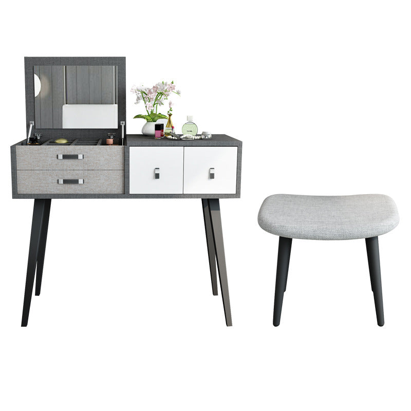 Tavolo da toeletta da toeletta da toeletta per trucco in legno massiccio con cassetti