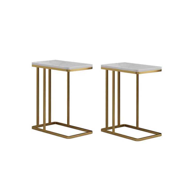 Mesa lateral C de mediados de siglo C pizarra/mesa de extremo rectangular de metal superior