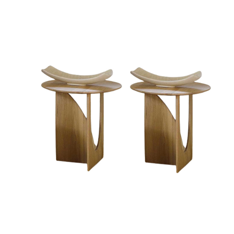 Scandinavian Solid Wood End Table Round Abstract Living Room Side Table Natural 2 Clearhalo 'Coffee & Accent Tables' 'End & Side Tables' 'end_side_tables' 'furn' 'furn_end_side_tables' 'Furniture' 'Living Room Furniture' 6268887