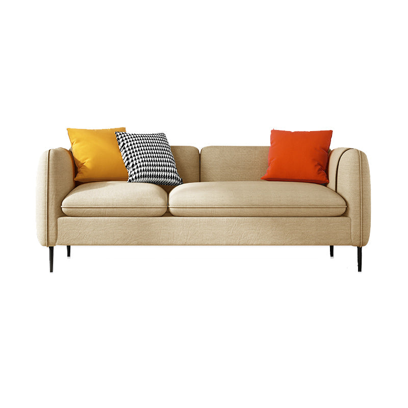 Modern 29,92 "H Leinenquadratarmsofa mit Kissen und Lagerung