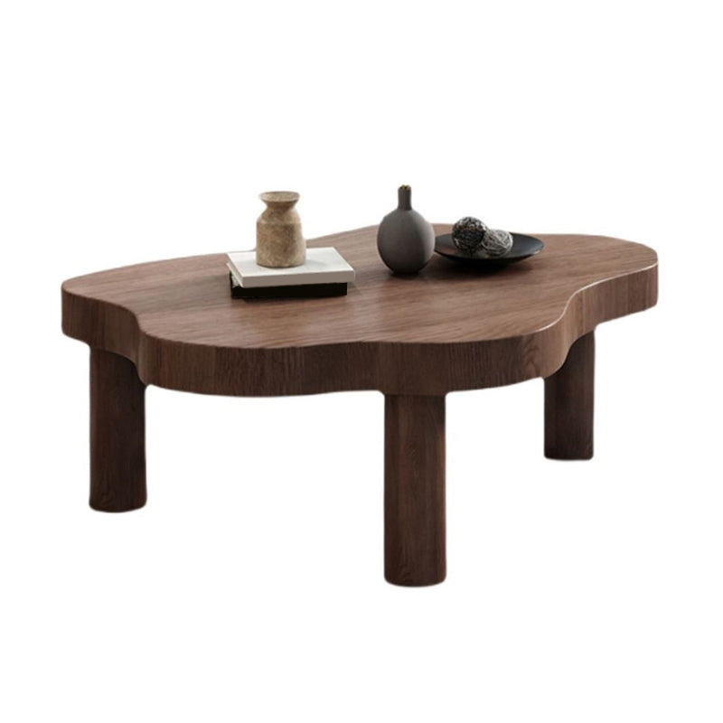 Nordic Cocktail Table 3 Legs Solid Wood Free Form Single Coffee Table Walnut Clearhalo 'Coffee & Accent Tables' 'Coffee Tables' 'coffee_tables' 'furn' 'furn_coffee_tables' 'Furniture' 'Living Room Furniture' 6269491