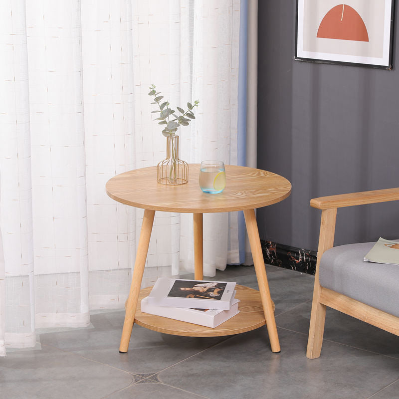 Mesa moderna de 3 piernas Mesa de madera maciza redonda de madera maciza para sala de estar
