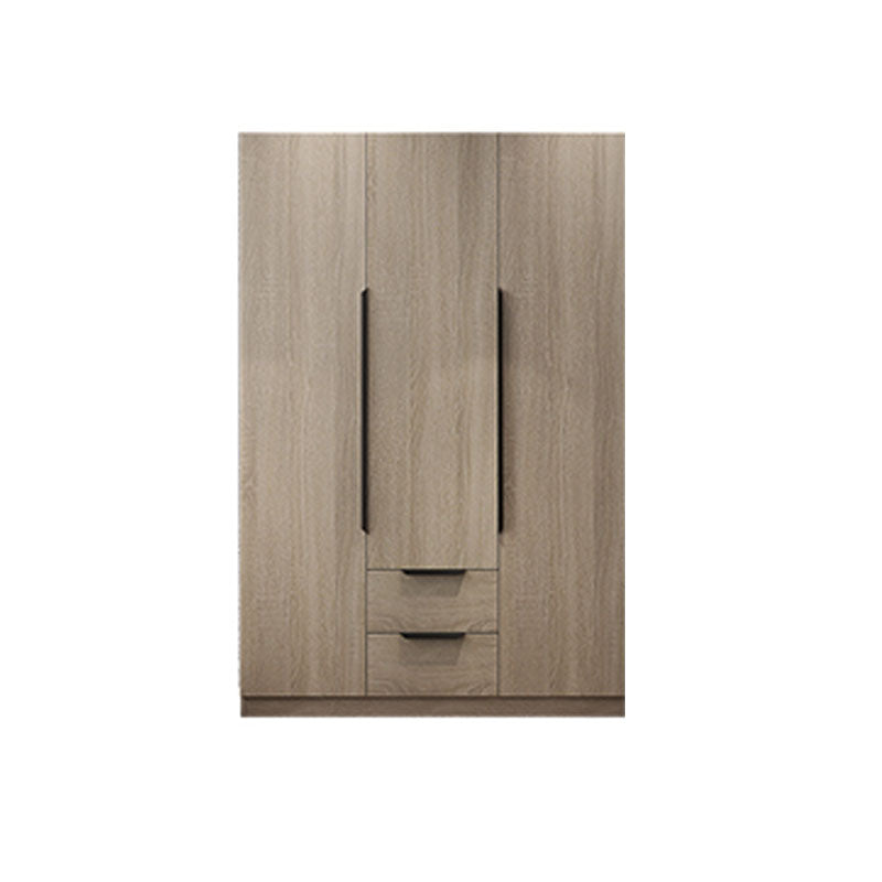 Brown Manufactured Wood Wardrobe Modern Cabinet with Drawers