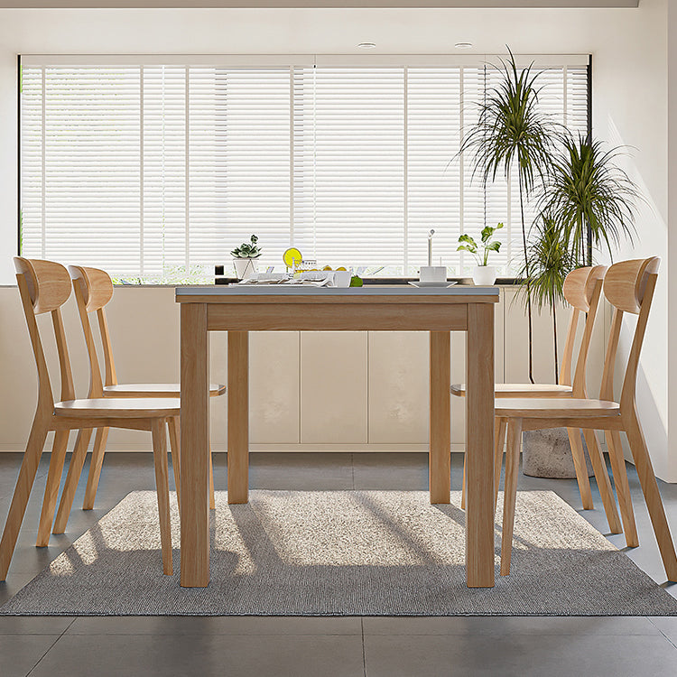 Stone Top Dining Table Set with Wooden Chairs 1/2/5 Pieces Dinette Set for Home