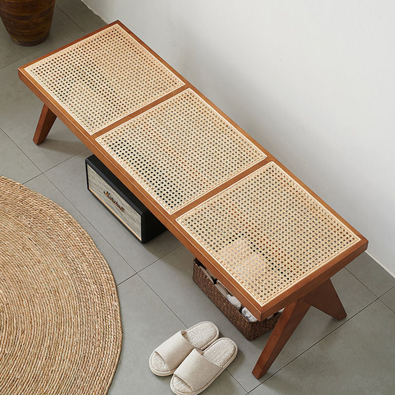 11.7-inch Width Tropical Entryway Bench Solid Wood Seating Bench 50.4"L x 17.7"W x 17.7"H Cherry Wood Clearhalo 'Benches' 'Chairs & Seating' 'furn' 'furn_benches' 'Furniture' 'Living Room Furniture' 6271185