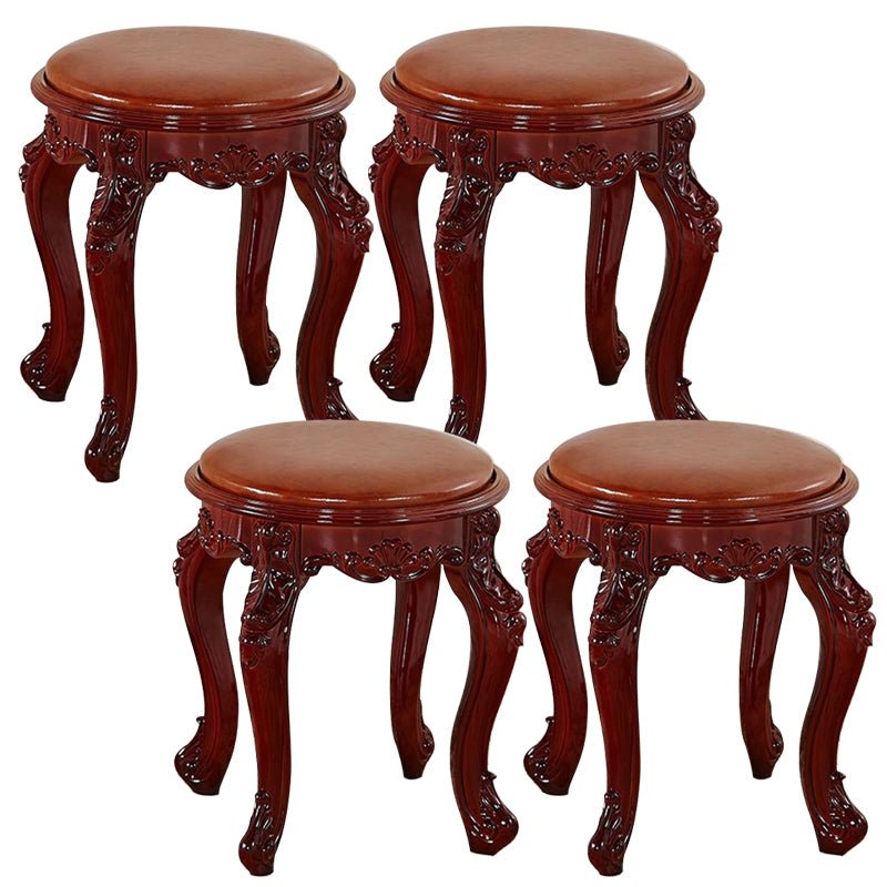 Gold Water Resistant Standard Round Leather Standard for Home Decor Brown 4 Piece Set Clearhalo 'furn' 'furn_ottomans_poufs' 'Furniture' 'Living Room Furniture' 'Ottomans & Poufs' 'ottomans_poufs' 6272163
